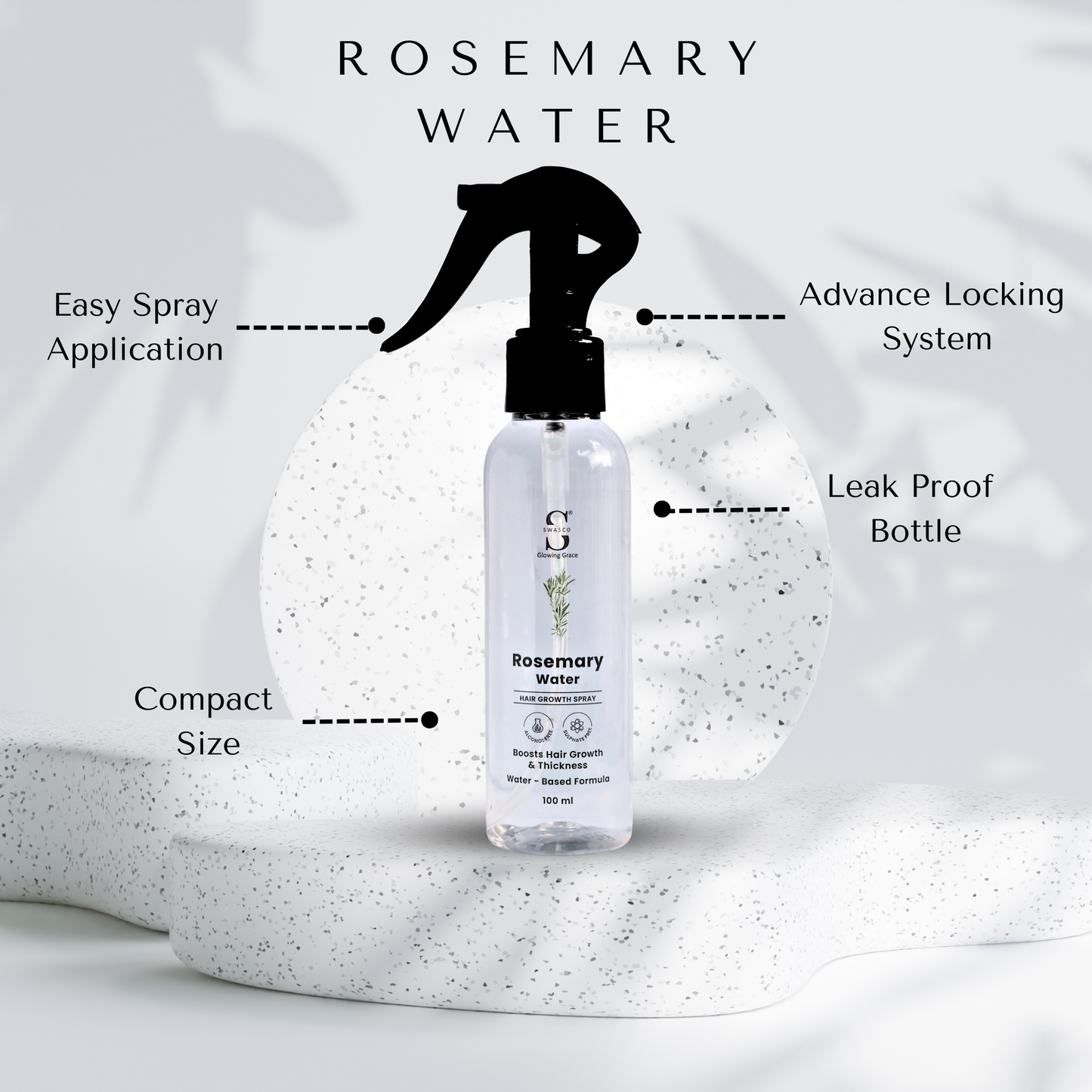 Swasco Rosemary Water for Thick & Smooth Hair (100 ml) Swasco