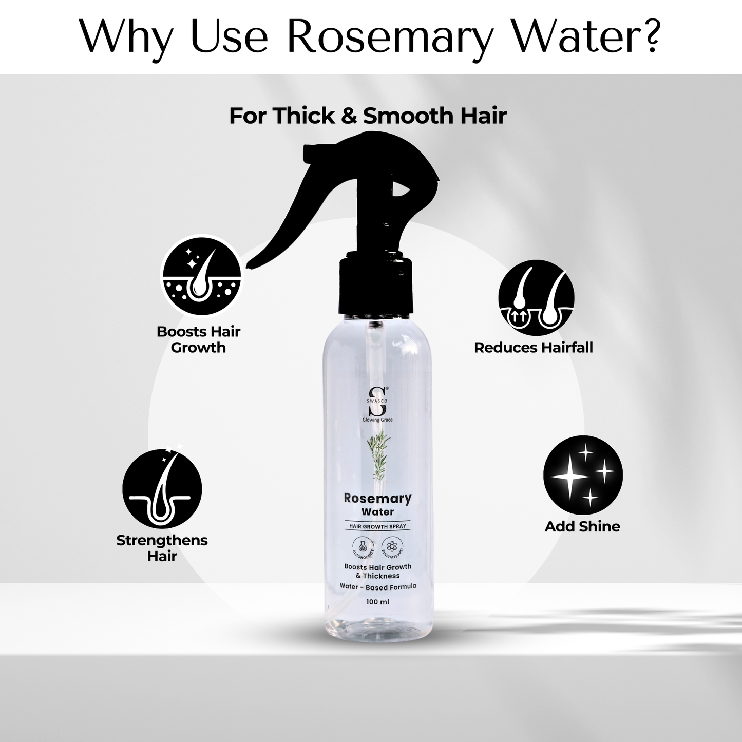 Swasco Rosemary Water for Thick & Smooth Hair (100 ml) Swasco
