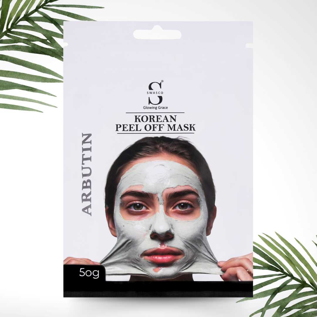 Swasco Arbutin Korean Peel-Off Mask 50gm – Achieve Korean Glass Skin, Deep Cleansing & Glowing Radiance Instantly SWASTIK COSMETICS