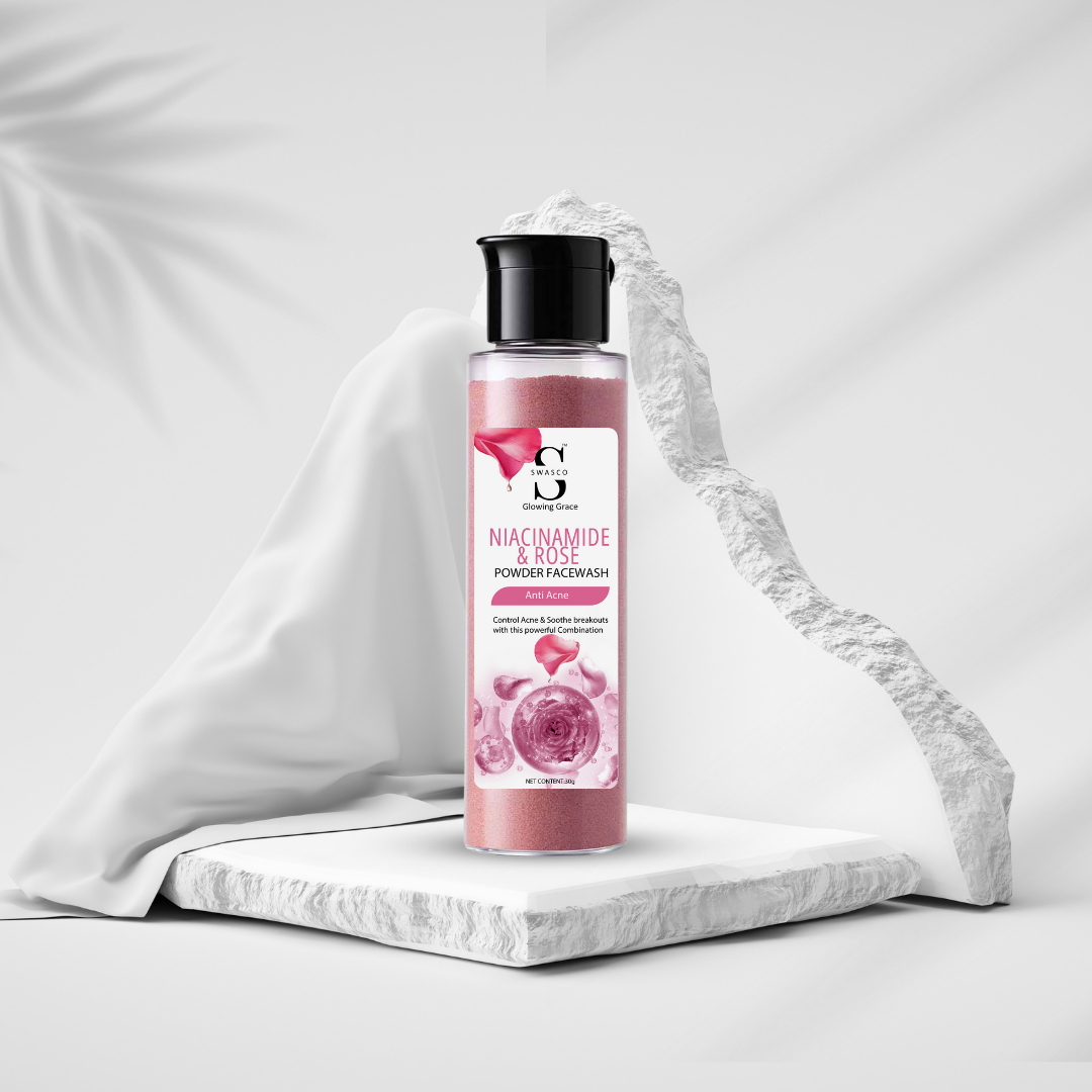 SWASCO ROSE & NIACINAMIDE ACID POWDER FACE WASH - ANTI-ACNE SWASTIK COSMETICS