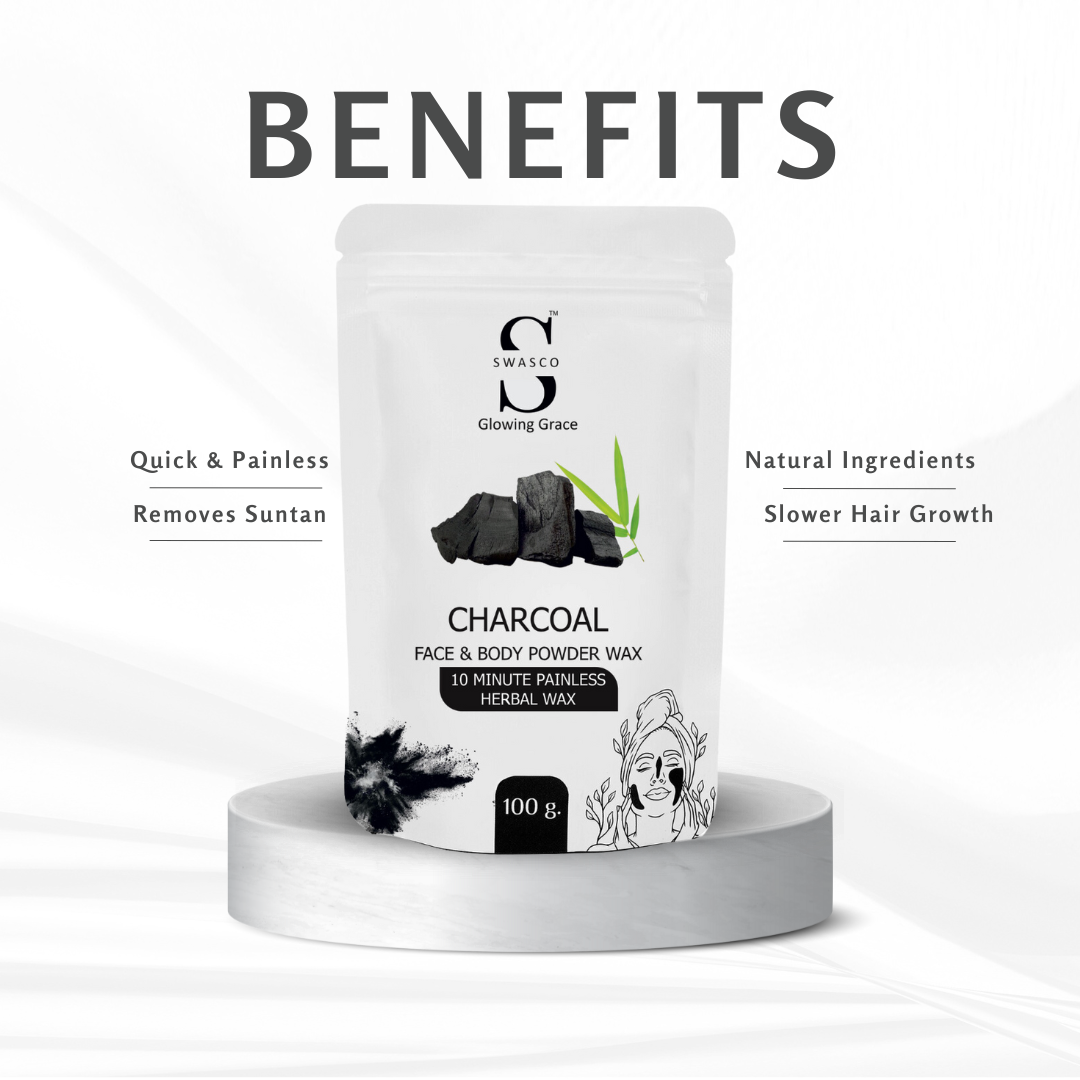 SWASCO FACE AND BODY WAX POWDER - 10 min (CHARCOAL) SWASTIK COSMETICS
