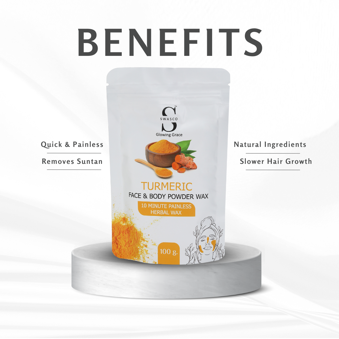 SWASCO FACE AND BODY WAX POWDER (TURMERIC) SWASTIK COSMETICS