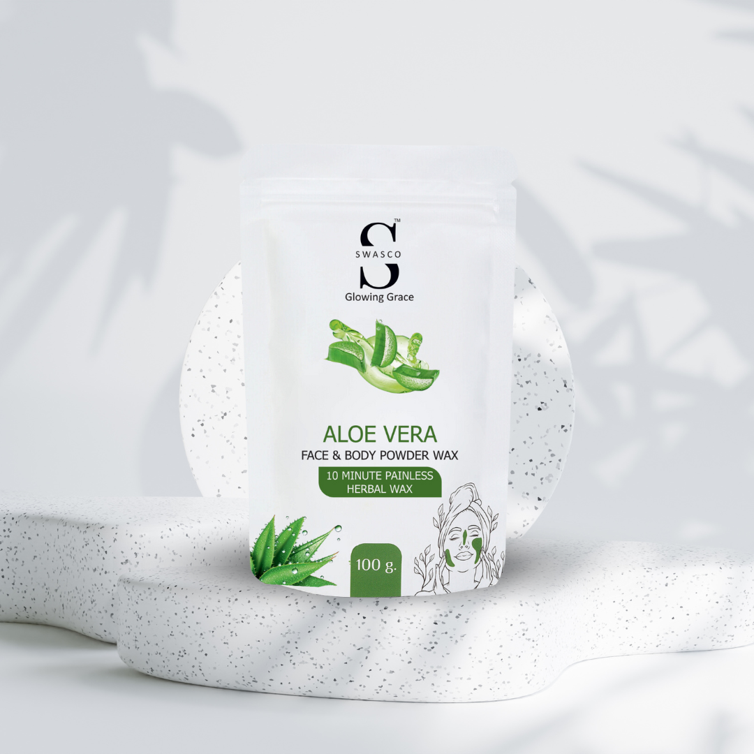 SWASCO FACE AND BODY WAX POWDER - 10 min (ALOEVERA) SWASTIK COSMETICS