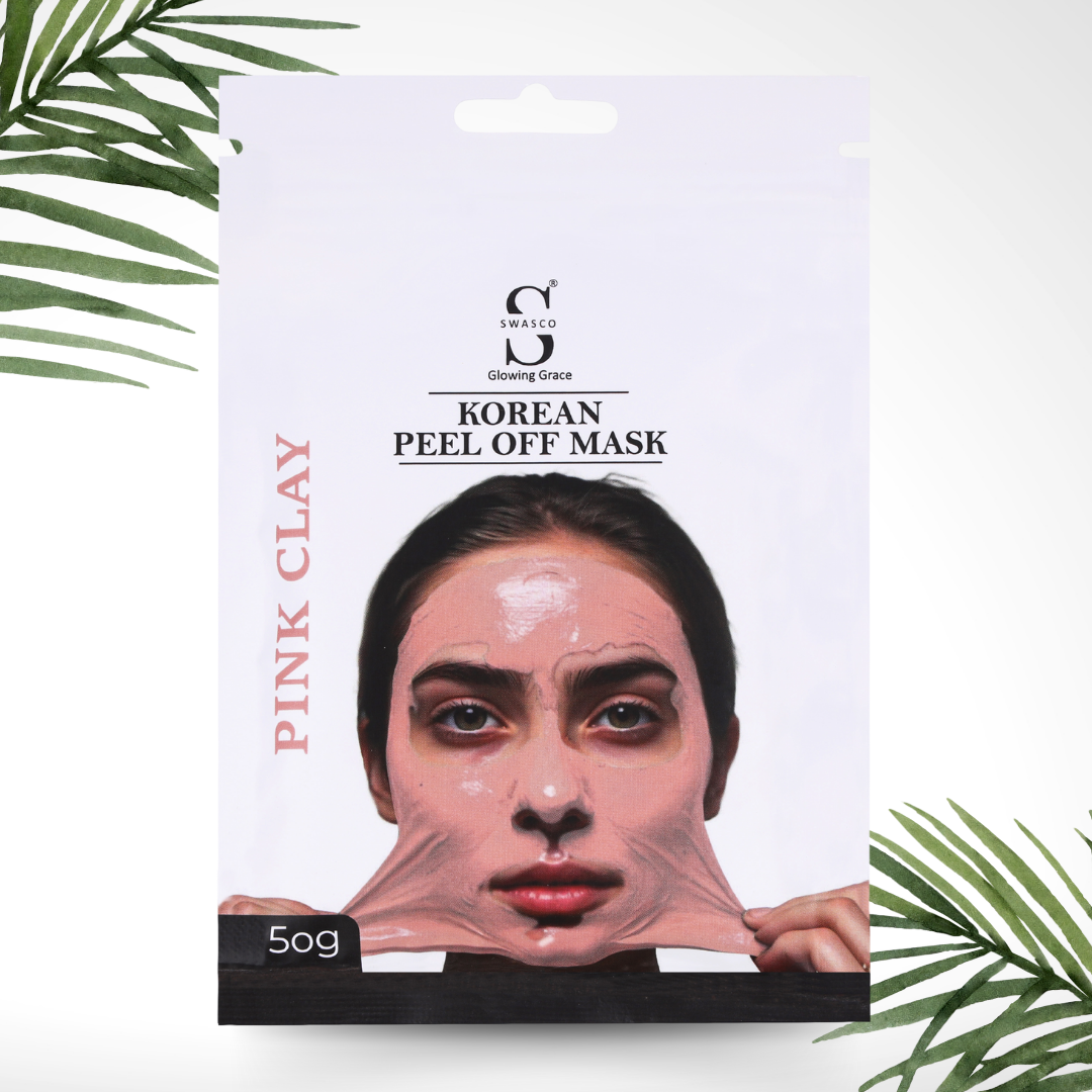 Swasco Pink Clay Korean Peel-Off Mask 50gm – Achieve Korean Glass Skin, Deep Cleansing & Glowing Radiance Instantly SWASTIK COSMETICS