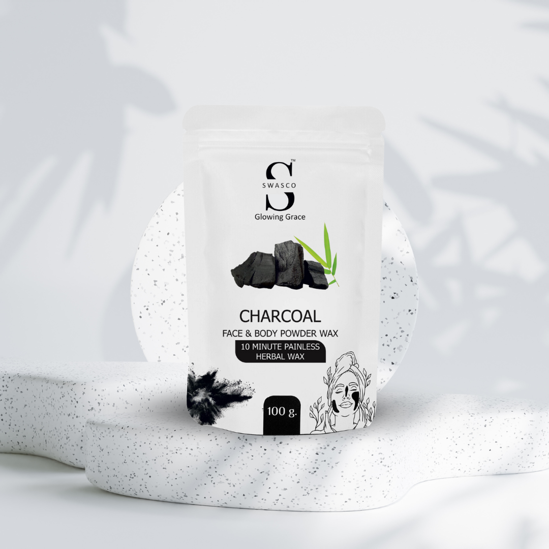 SWASCO FACE AND BODY WAX POWDER - 10 min (CHARCOAL) SWASTIK COSMETICS