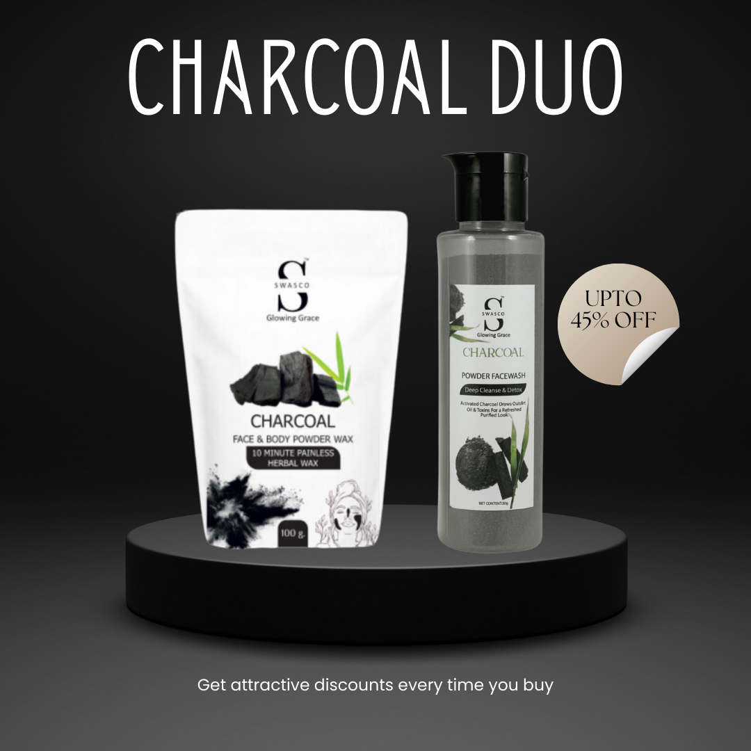Ultimate Charcoal Care Duo: Facewash & Hair Removal Wax Powder Combo SWASTIK COSMETICS
