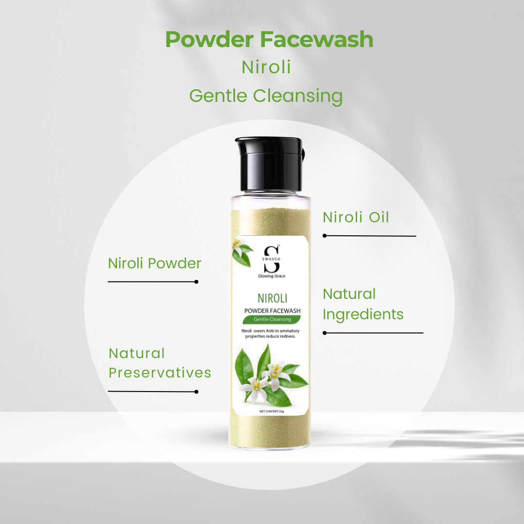 SWASCO NIROLI POWDER FACE WASH - NATURAL RADIANCE AND DEEP CLEANSING SWASTIK COSMETICS
