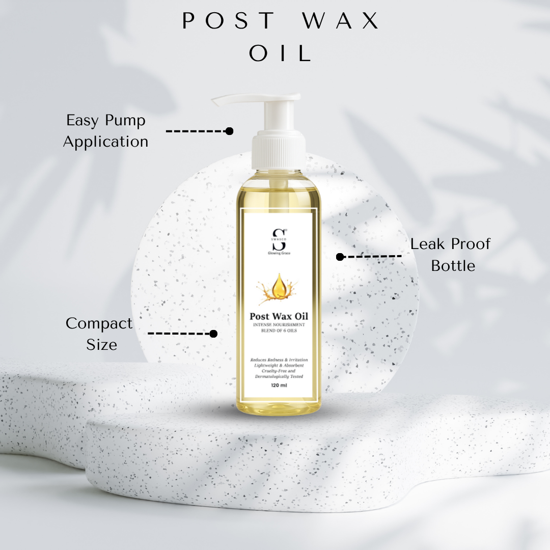 Swasco Post Wax Massage Oil – Calming Skin Treatment with 6 Essential Oils | Soothes Redness & Irritation After Hair Removal SWASTIK COSMETICS