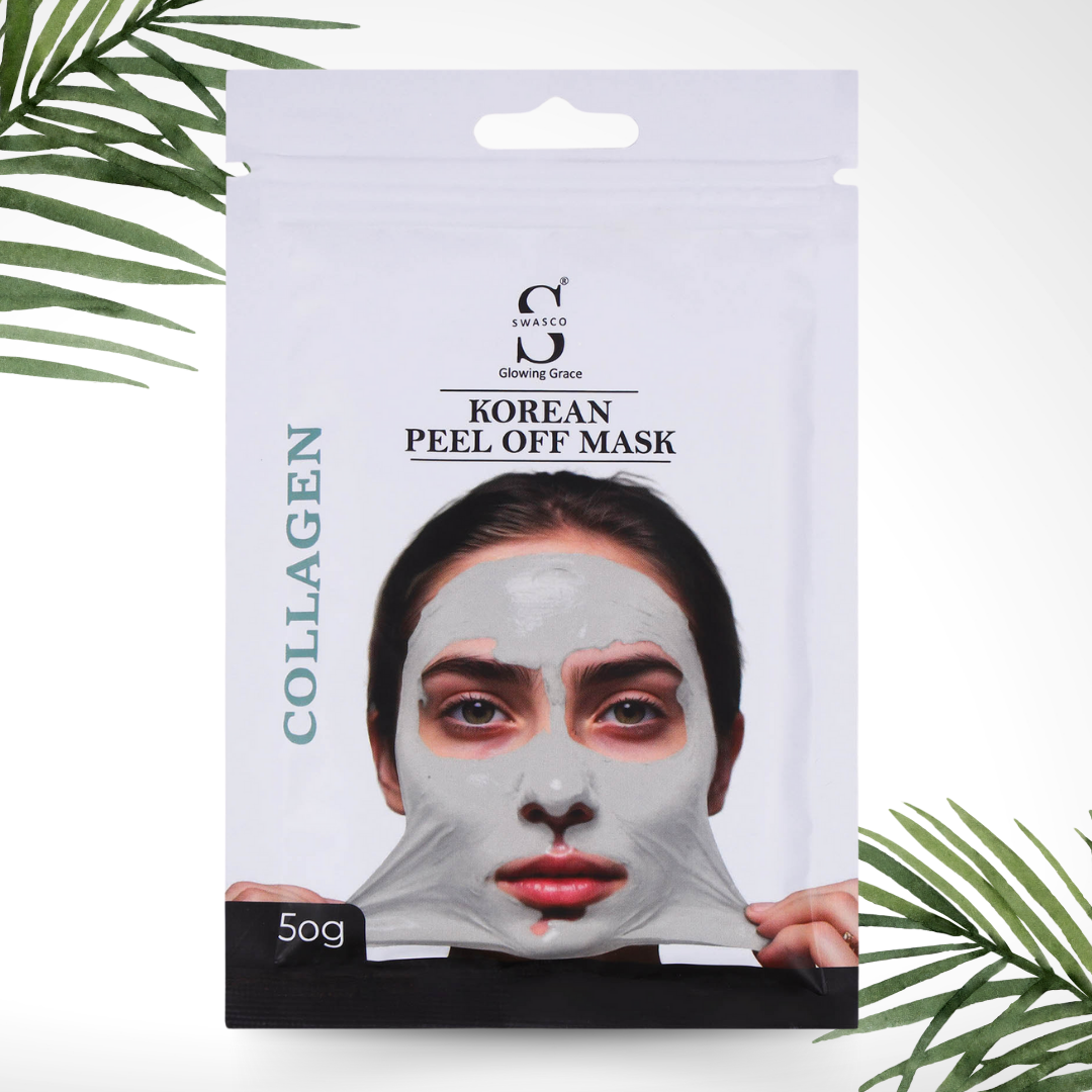 Swasco Collagen Korean Peel-Off Mask 50gm – Achieve Korean Glass Skin, Deep Cleansing & Glowing Radiance Instantly SWASTIK COSMETICS