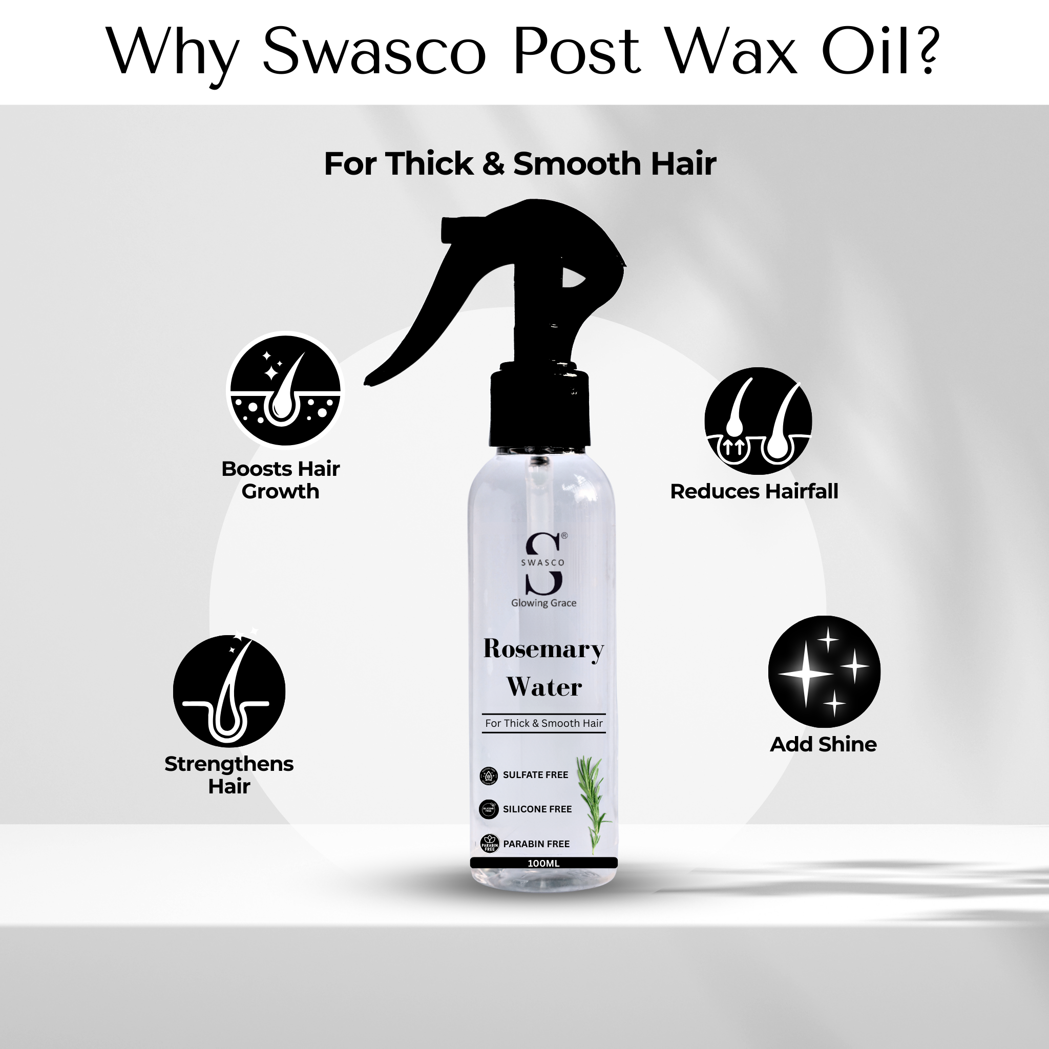 Swasco Rosemary Water for Thick & Smooth Hair (100 ml) Swasco