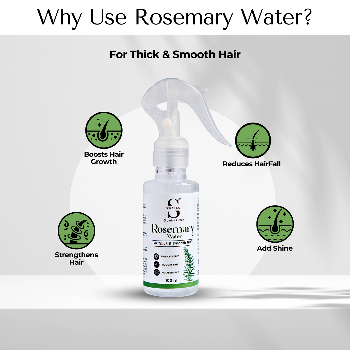 Swasco Rosemary Water for Thick & Smooth Hair (100 ml)