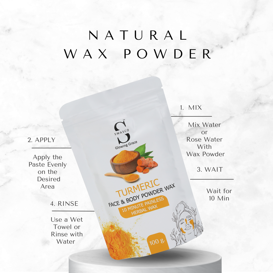 SWASCO FACE AND BODY WAX POWDER (TURMERIC) SWASTIK COSMETICS