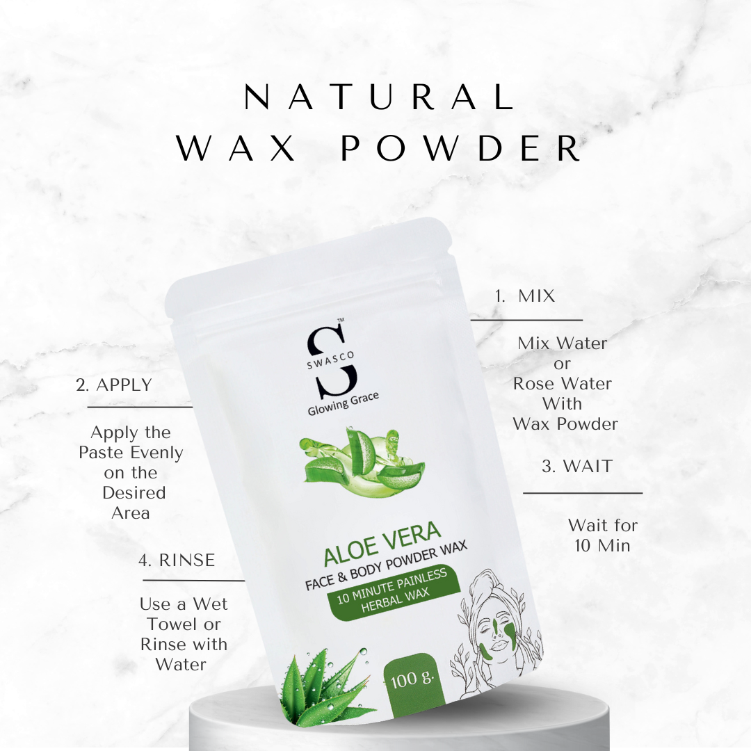 SWASCO FACE AND BODY WAX POWDER - 10 min (ALOEVERA) SWASTIK COSMETICS