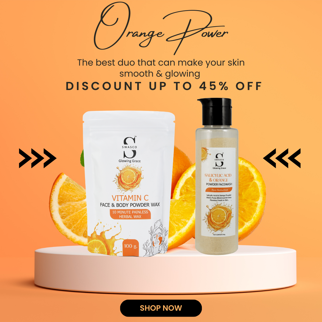 Glow & Clear Duo: Orange & Salicylic Acid Face Wash with Vitamin-C Wax Powder SWASTIK COSMETICS