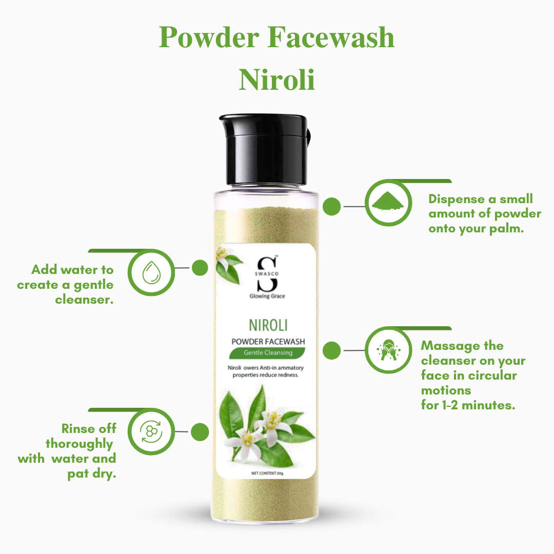 SWASCO NIROLI POWDER FACE WASH - NATURAL RADIANCE AND DEEP CLEANSING SWASTIK COSMETICS
