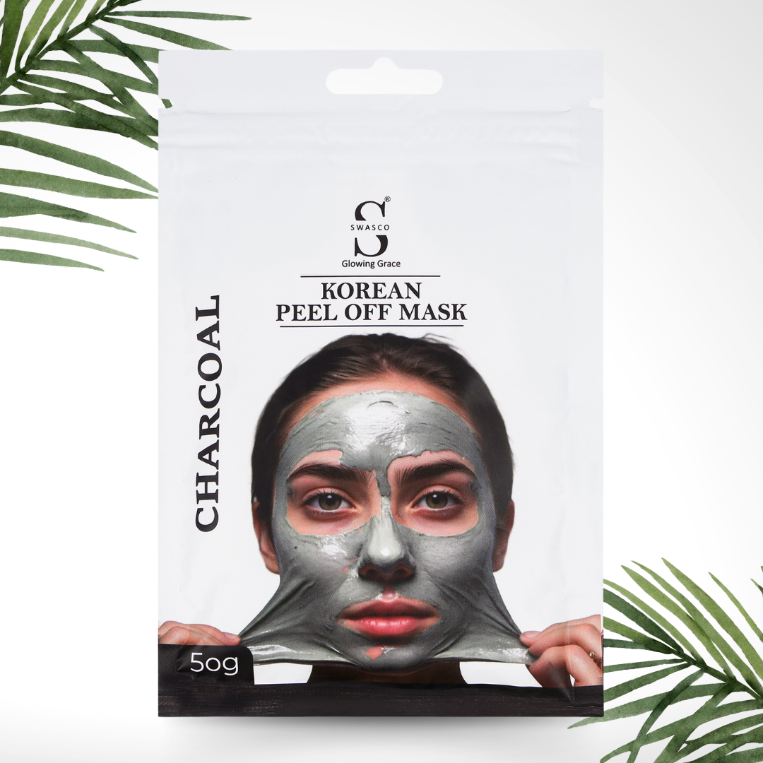 Swasco Charcoal Korean Peel-Off Mask 50gm – Achieve Korean Glass Skin, Deep Cleansing & Glowing Radiance Instantly SWASTIK COSMETICS