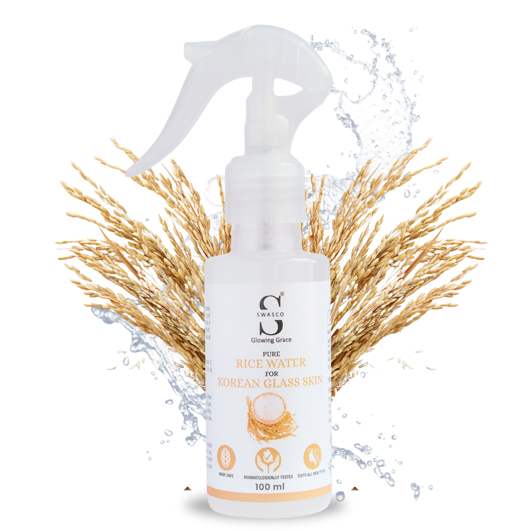 Pure Rice Water for Korean Glass Skin – Deep Hydration, Skin Brightening & Pore Tightening Toner (100ml) SWASTIK COSMETICS