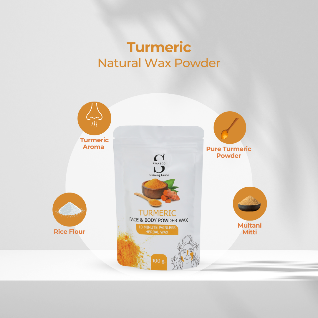 SWASCO FACE AND BODY WAX POWDER (TURMERIC) SWASTIK COSMETICS