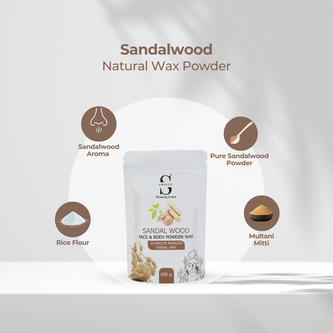 SWASCO FACE AND BODY WAX POWDER (SANDALWOOD) SWASTIK COSMETICS